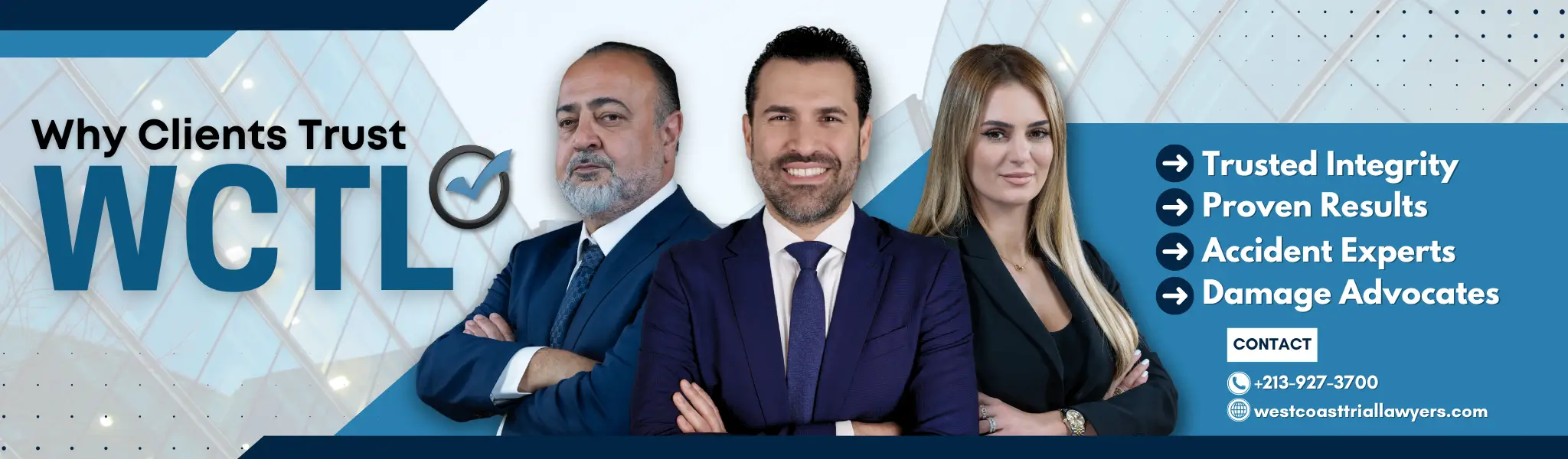 An infographic about why clients should trust WCTL for their personal injury case.