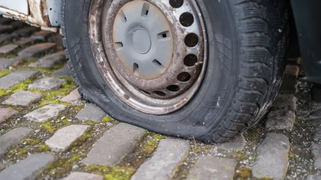 A flat tire on the road.