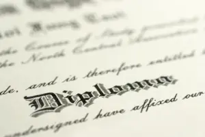 A close up of a State Bar Diploma.