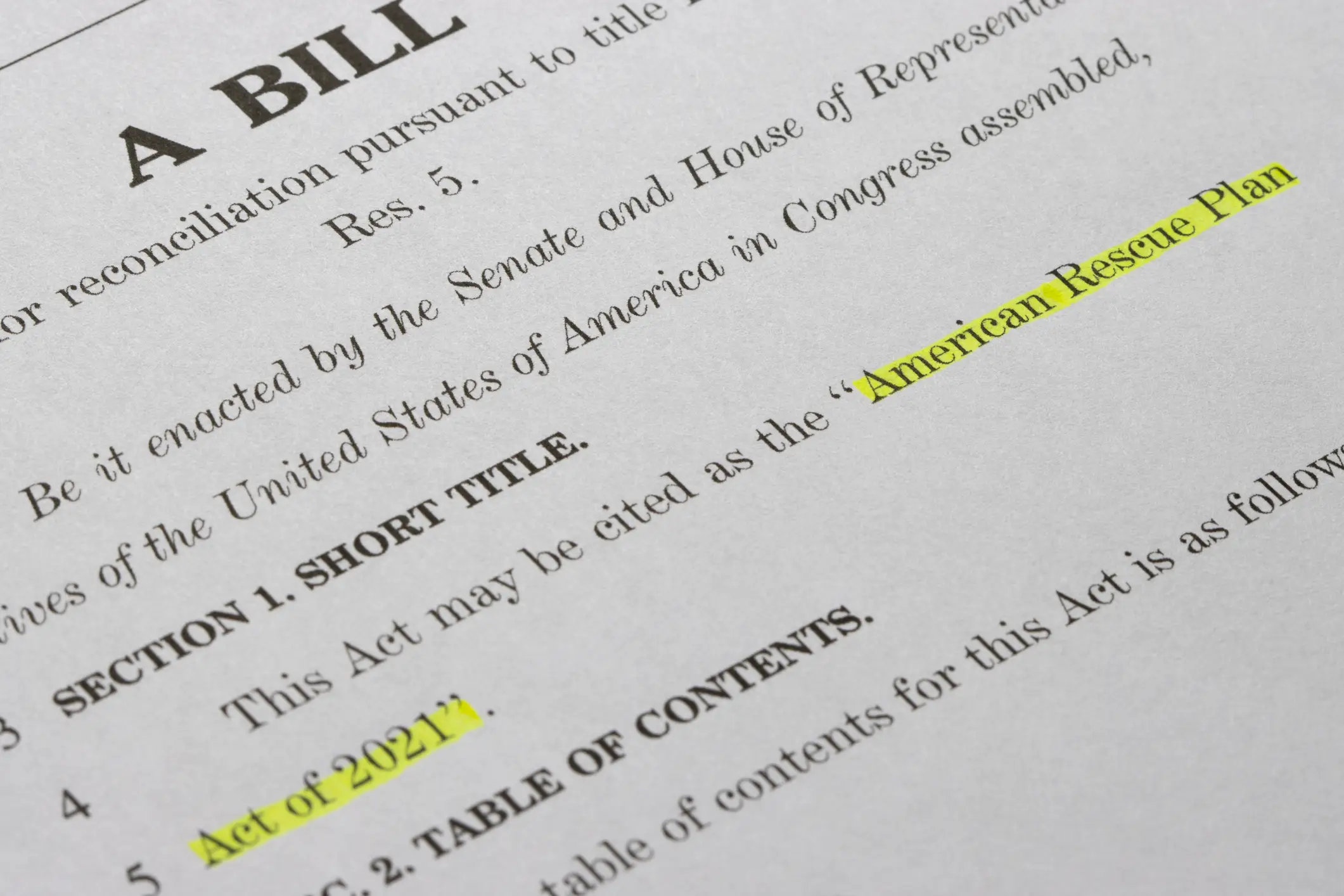 A close up of a proposition bill with some words and phrases highlighted.