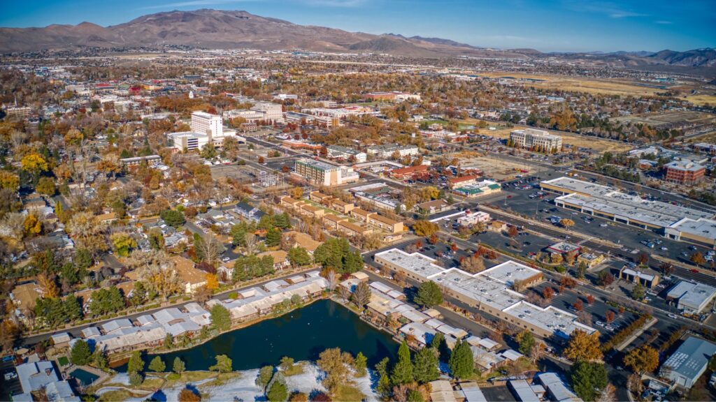 Aerial view of Carson City, Nevada.