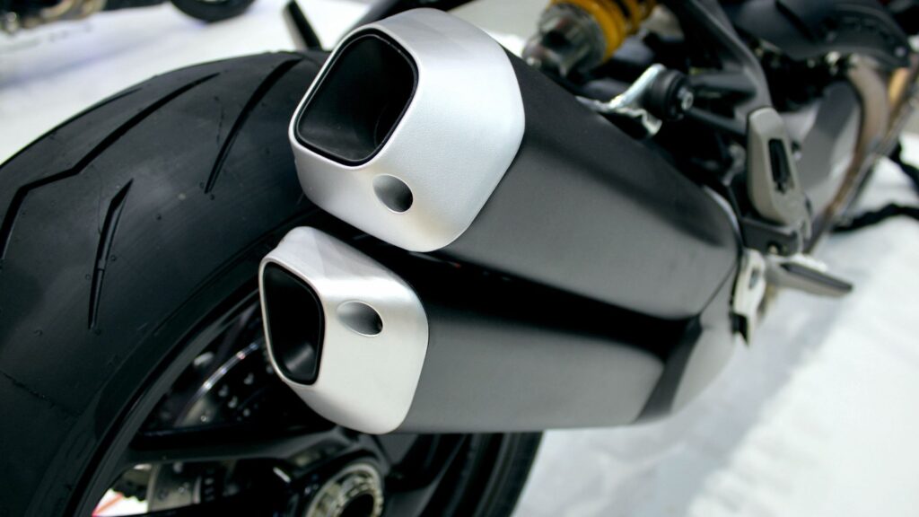 A custom motorcycle exhaust