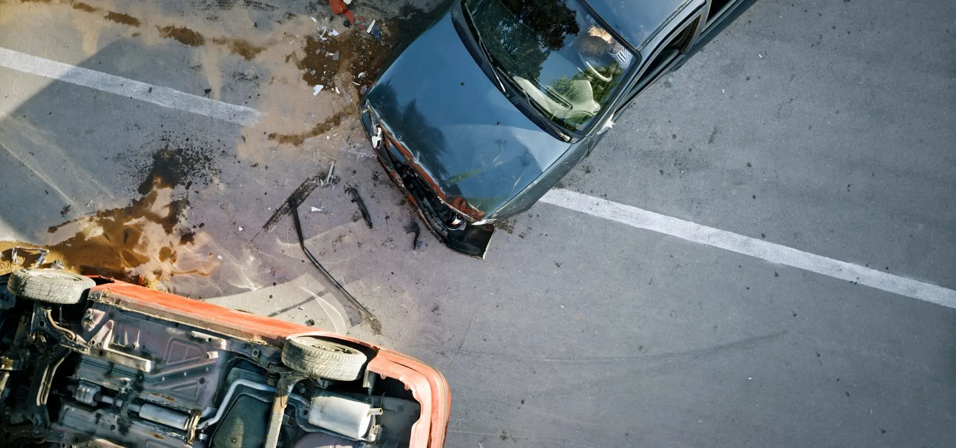 A car crash scene.