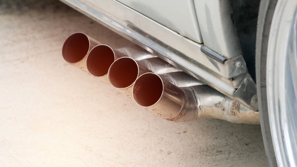a car with an illegal exhaust mod