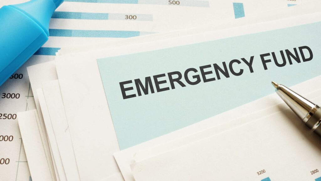 An piece of paper titled 'Emergency Fund'.