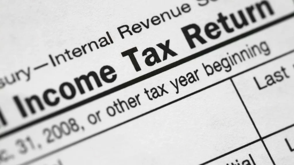 Un formulario de alivio del impuesto sobre la renta.