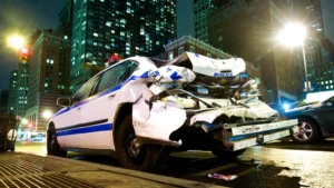 A police car that was rear ended.