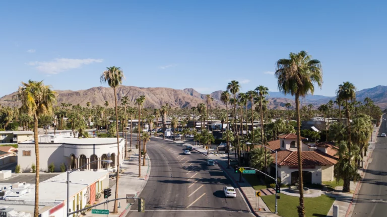 An overview of Palm Springs, CA.