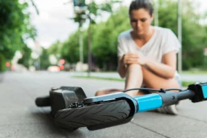 A woman who got into an electric scooter accident.