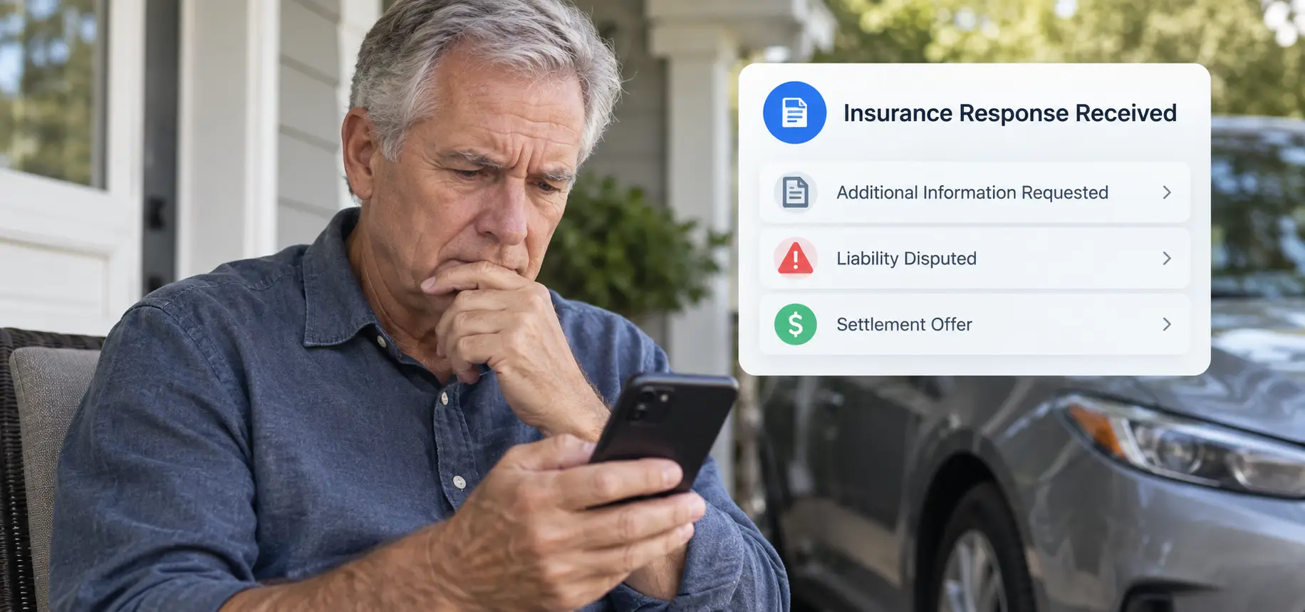 An old man reviewing what insurance providers sent him.
