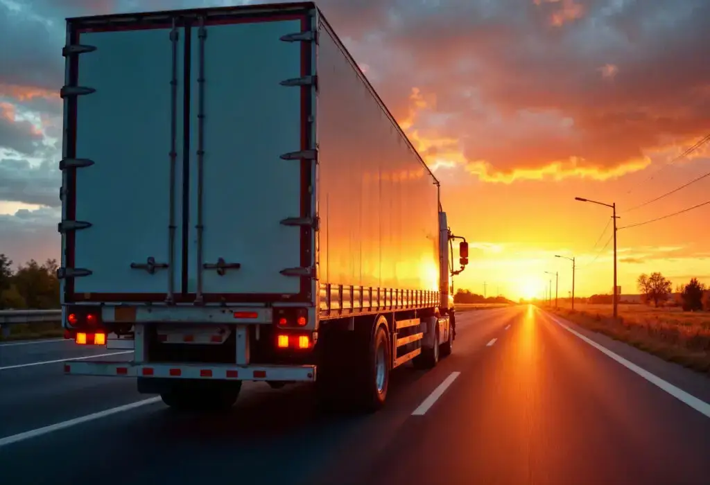 Amazon delivery truck on road