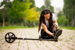 A woman who was injured in a electric scooter accident.