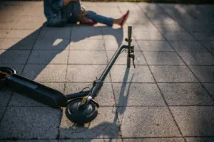 An injured person after getting in a scooter accident.