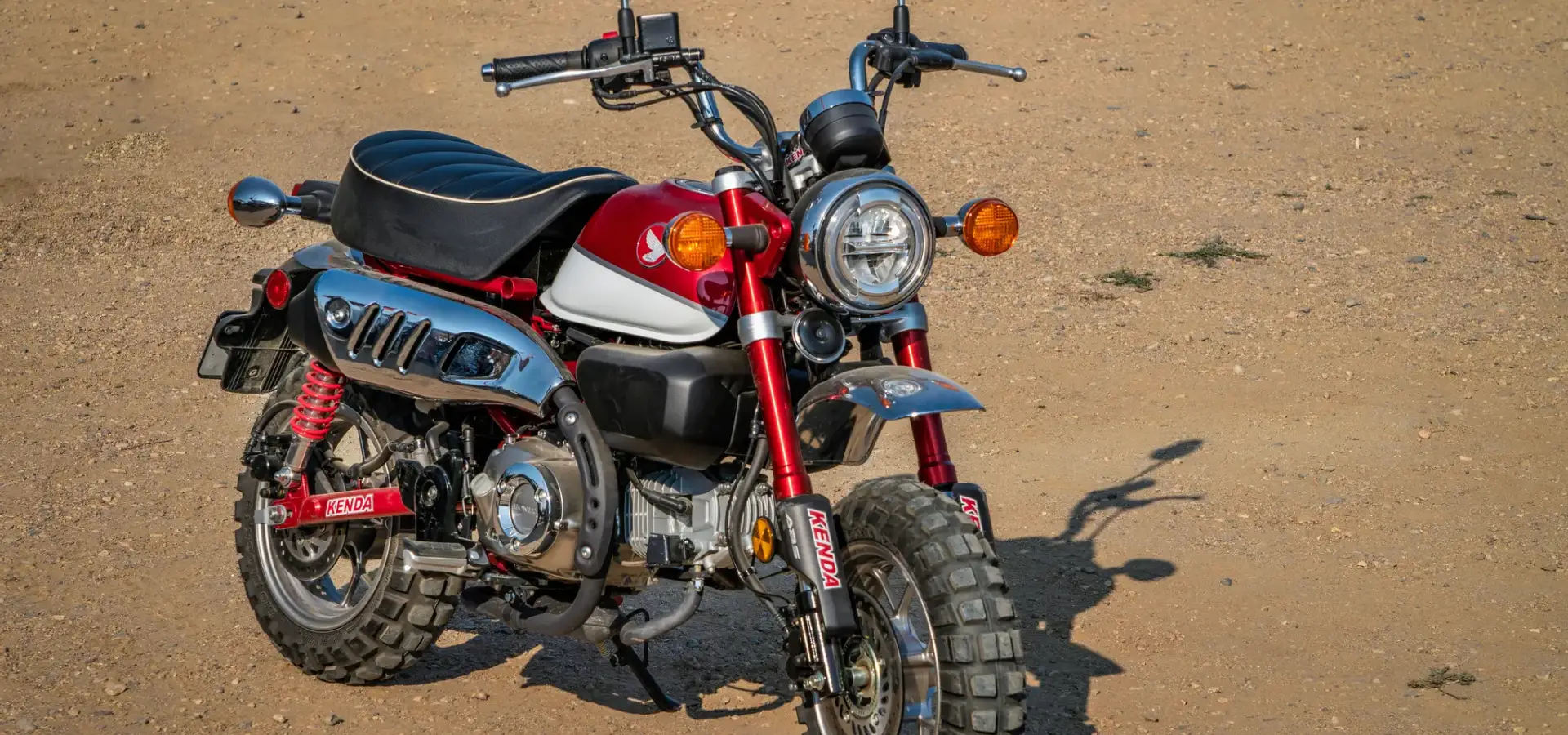 A ride mini bike in the desert.