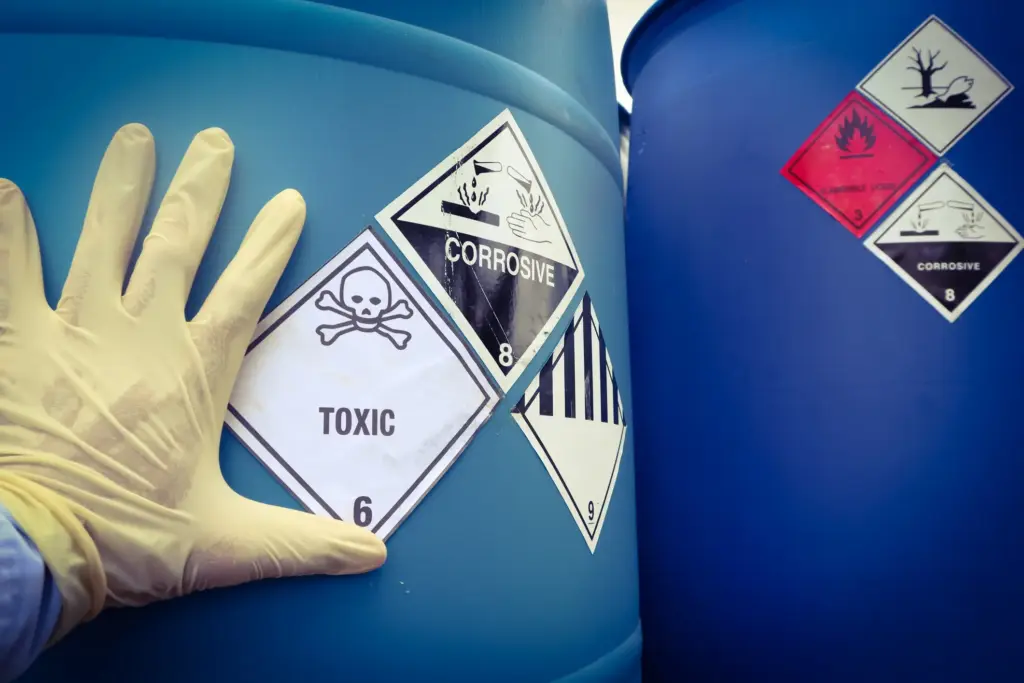 Two chemical barrels