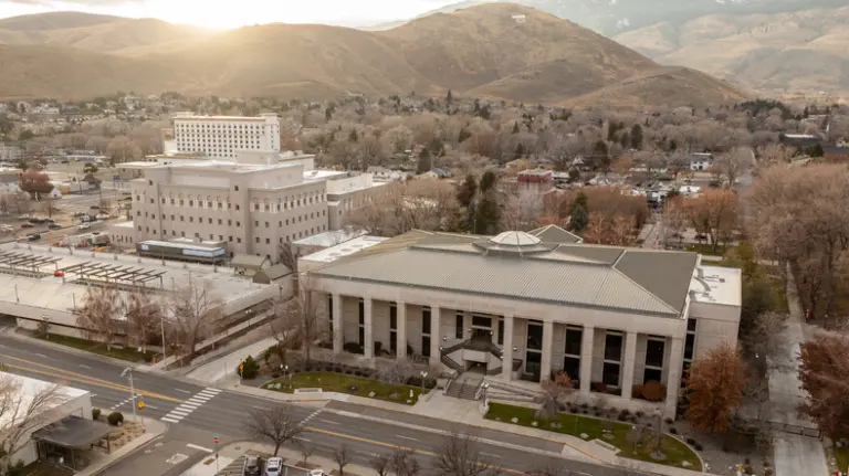 An overview shot of Carson City, Nevada