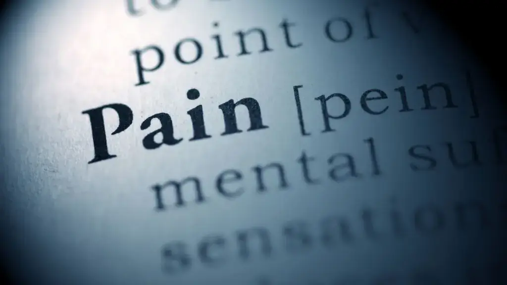 The definition of the word 'Pain'.