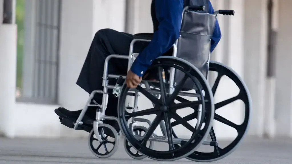 A person in a wheelchair.