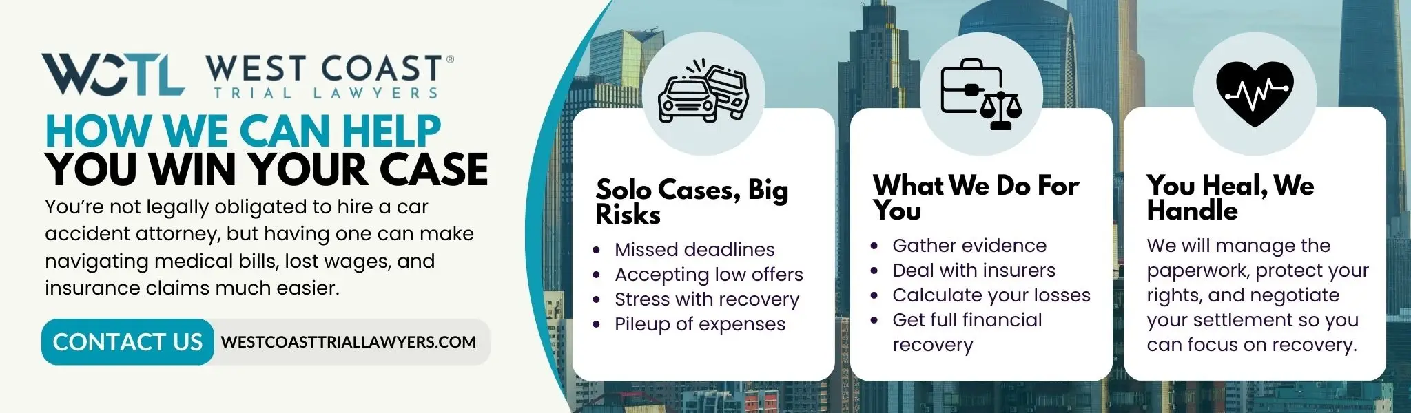 An infographic how WCTL can help car accident victims.