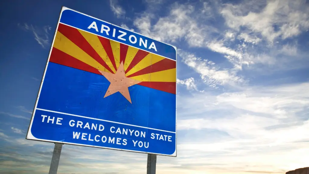 A sign of Arizona's state sign.