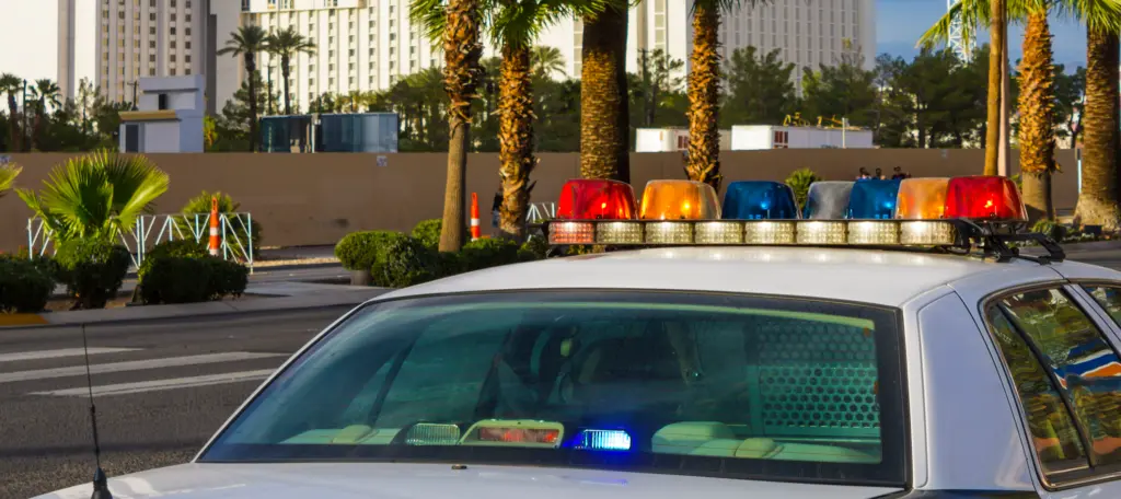A police car parked in Las Vegas.