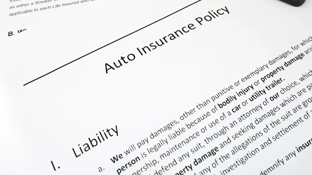 A car insurance policy,