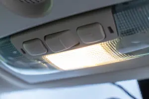 A car's interior lights.