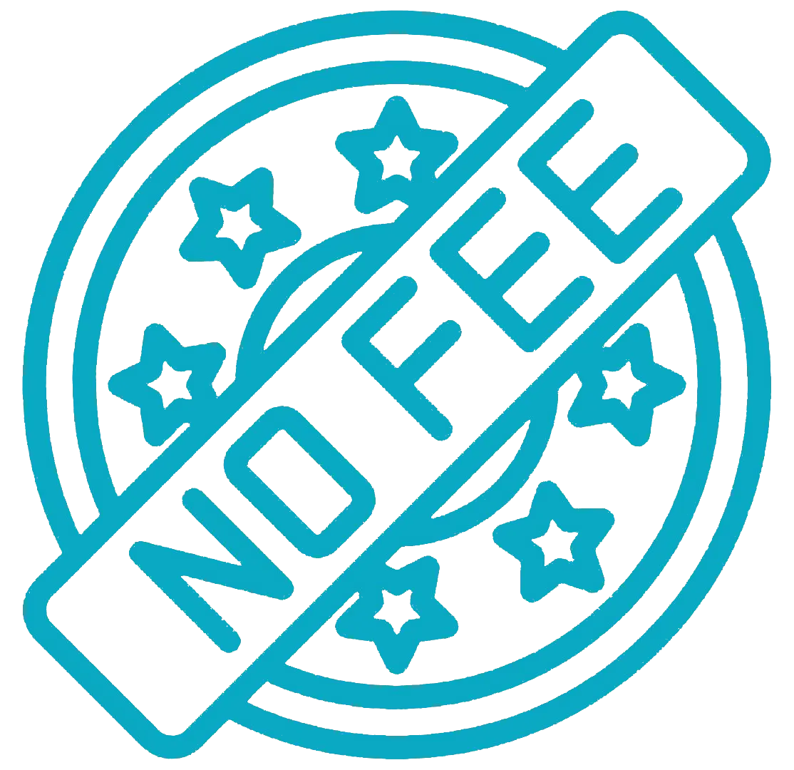 A no fee icon.