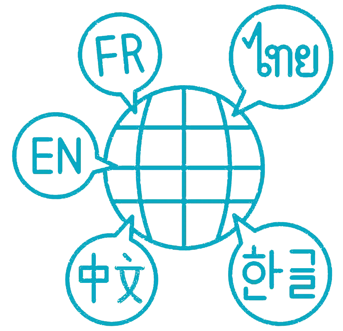 A multi-language icon.