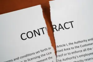 A torn contract.