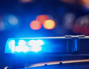 A close up of a police car's lights.