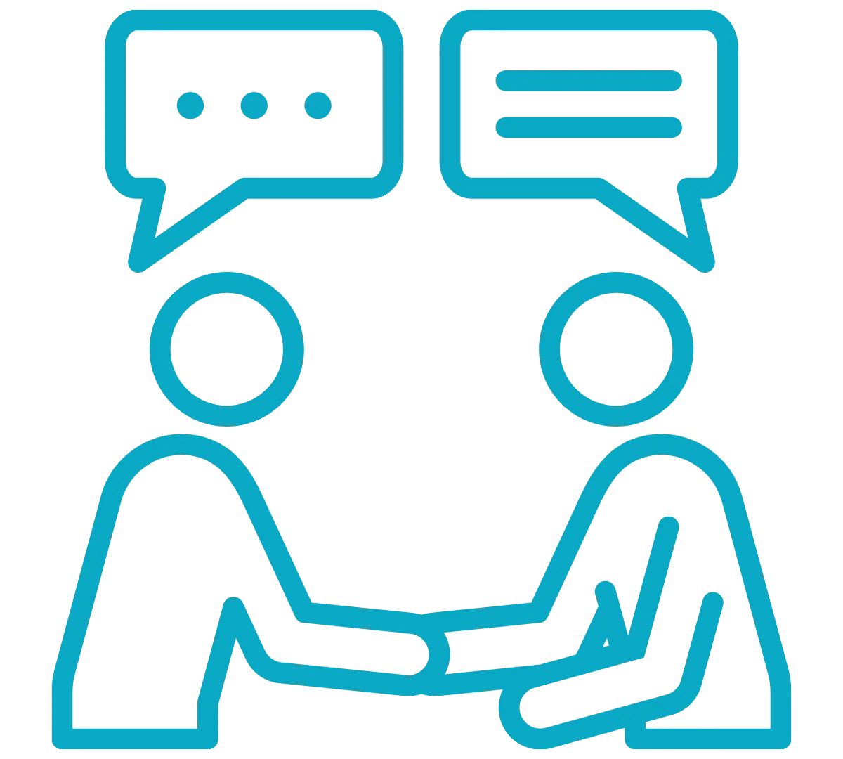 An icon of two people talking to each other.