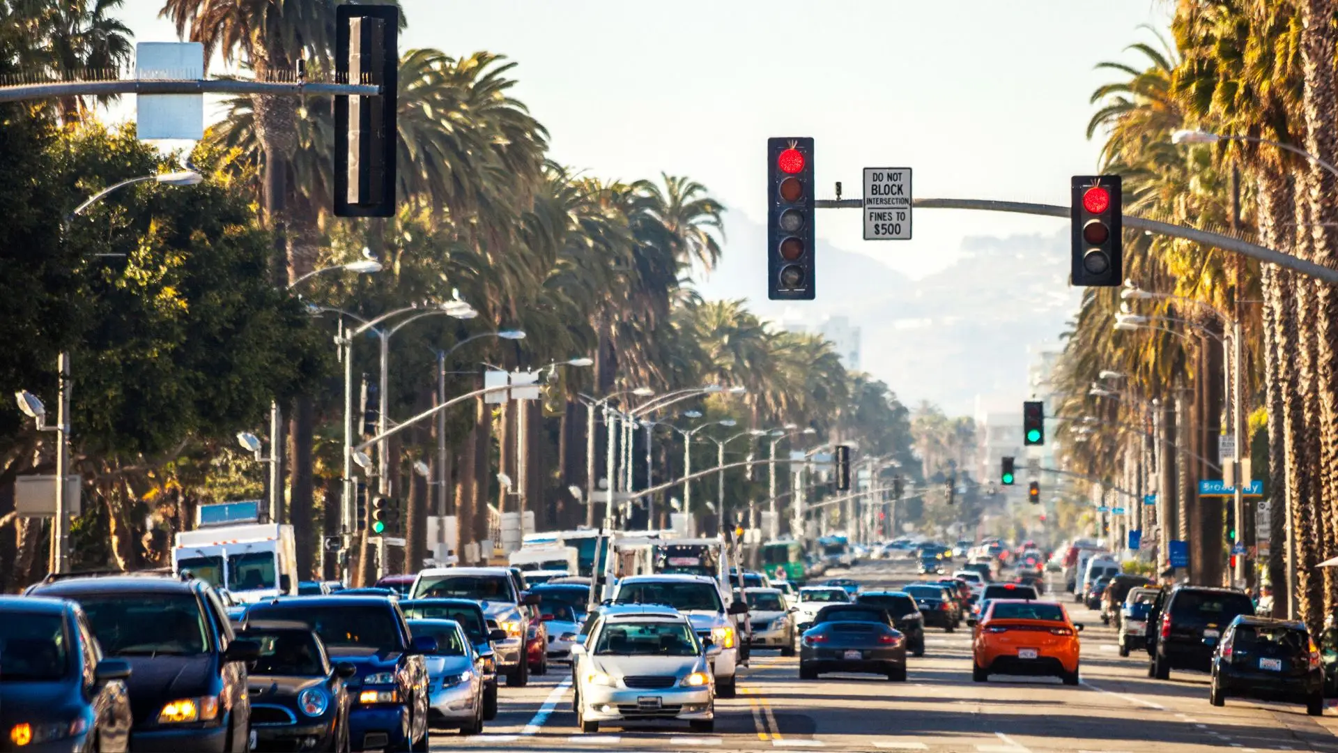 A shot of California traffic.