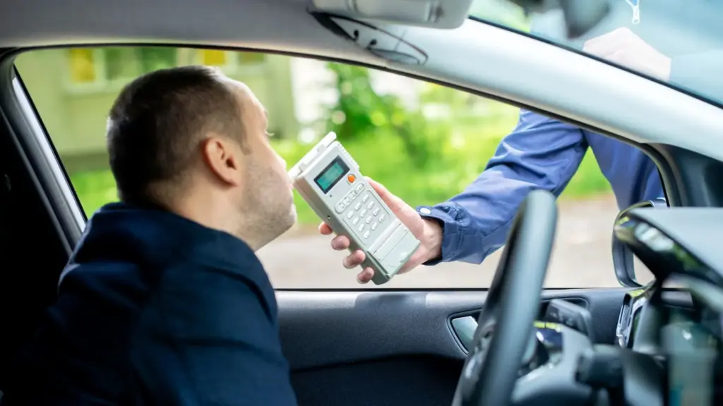 A driver getting DUI tested.
