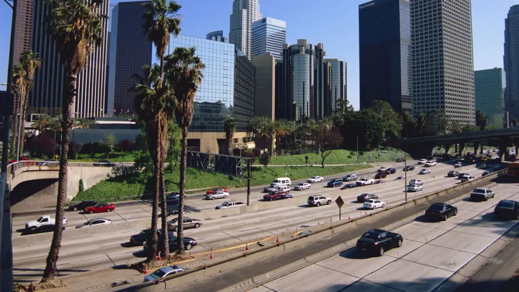 A shot of Los Angeles traffic.
