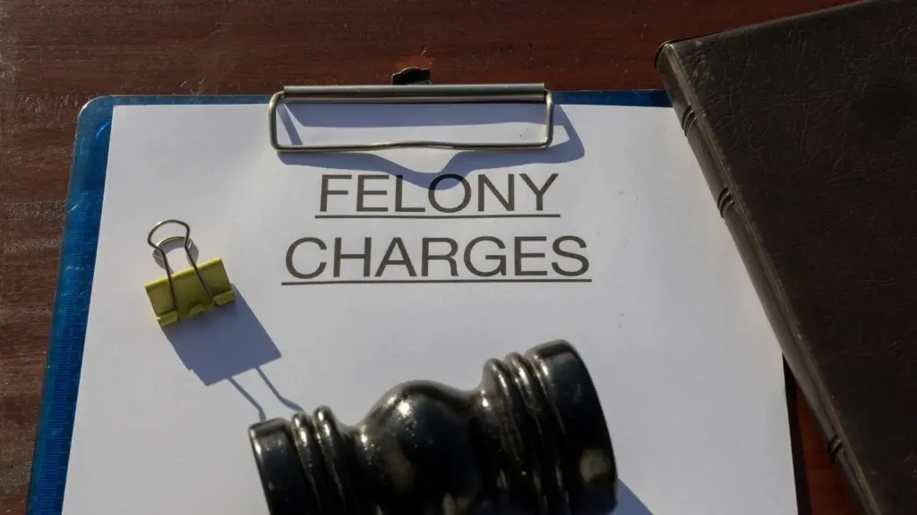 A felony charges form on a clipboard.