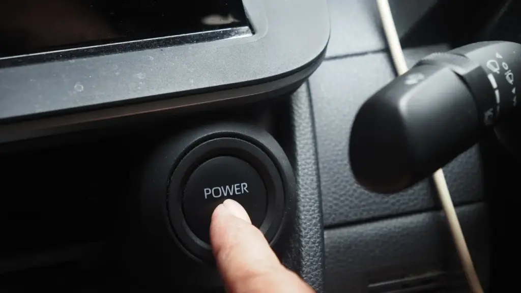 A close up of an ignition button.
