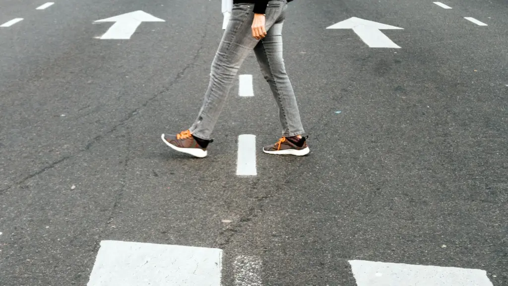 A person jaywalking in Arizona.