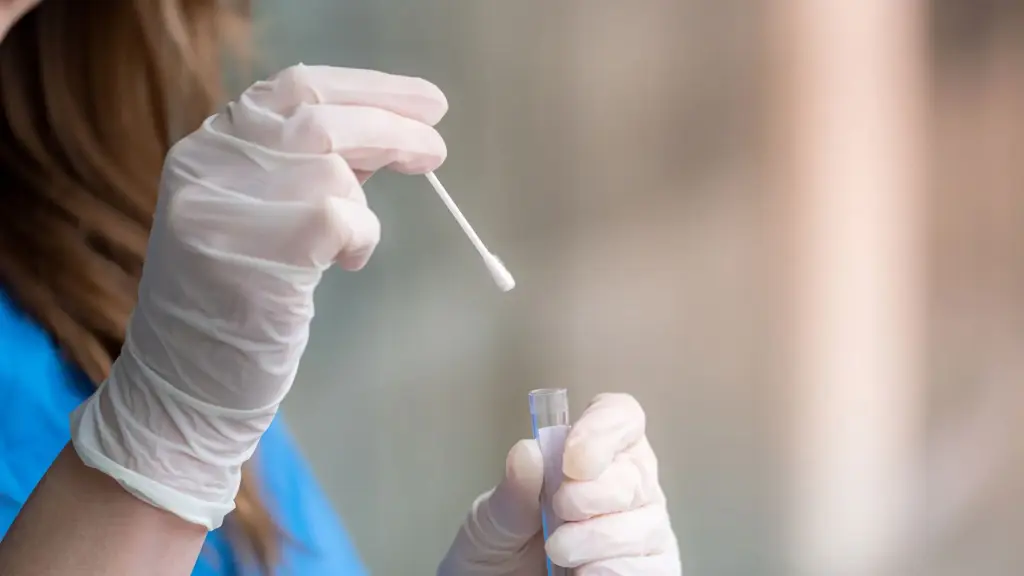 A specialist testing saliva.