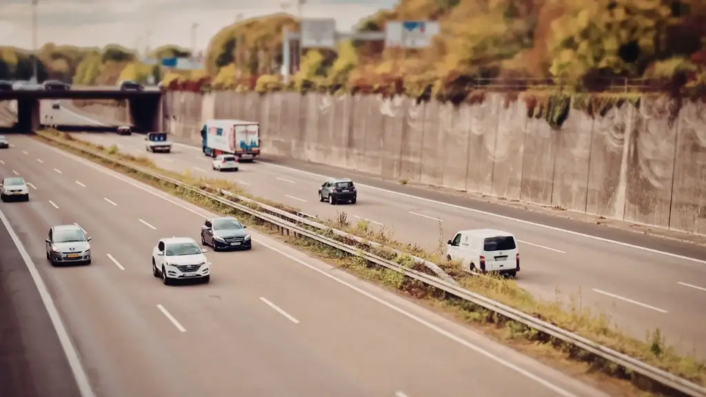 A shot of a highway. 