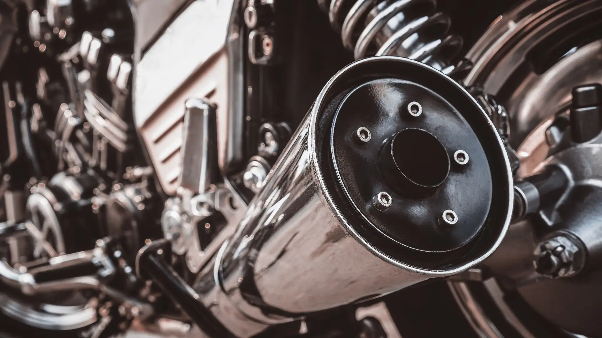 A motorcycle with an illegal exhaust mod.