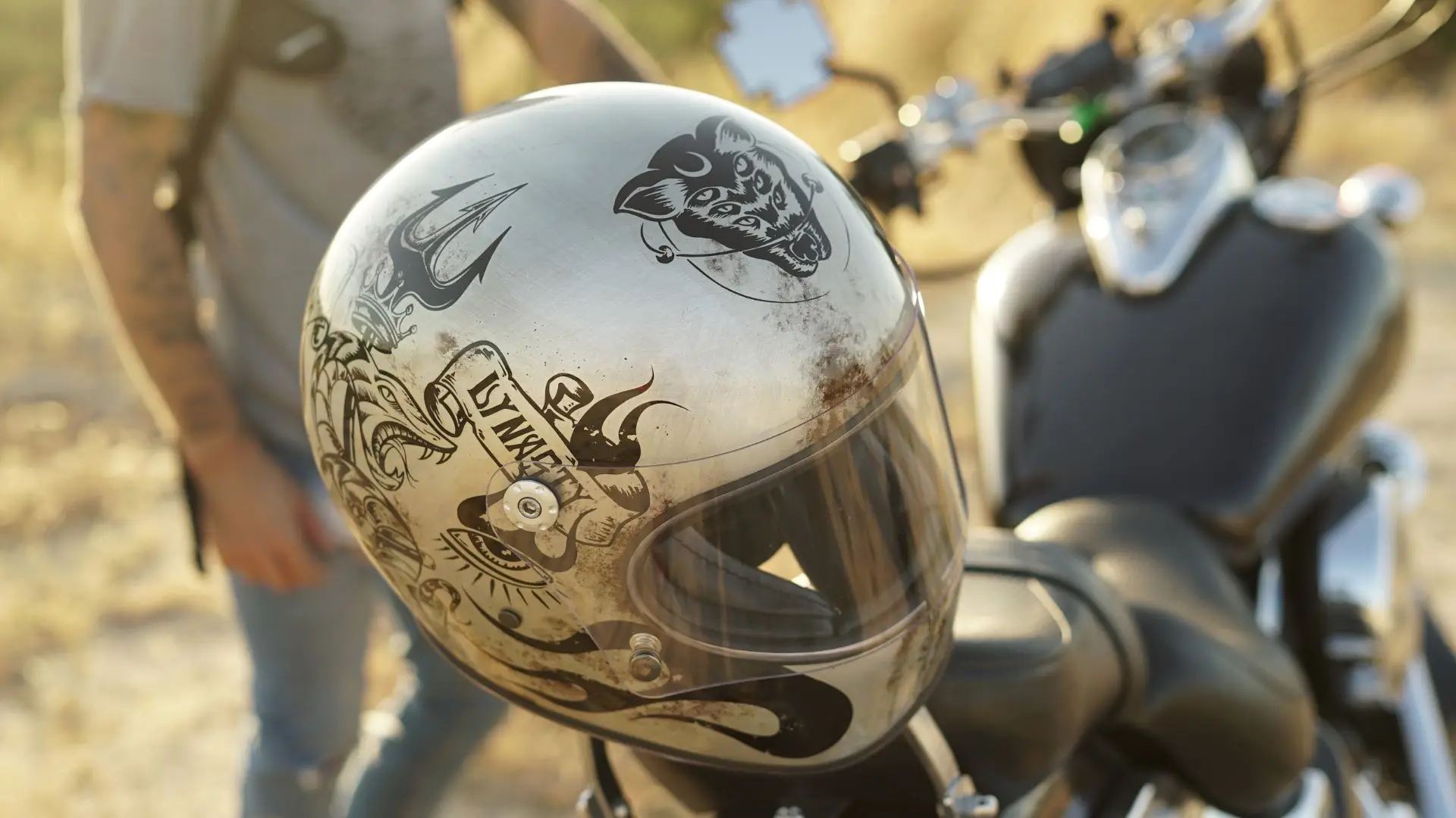 An illegal motorcycle helmet.