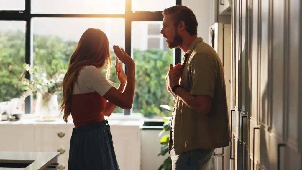 A couple arguing about sexual assault.