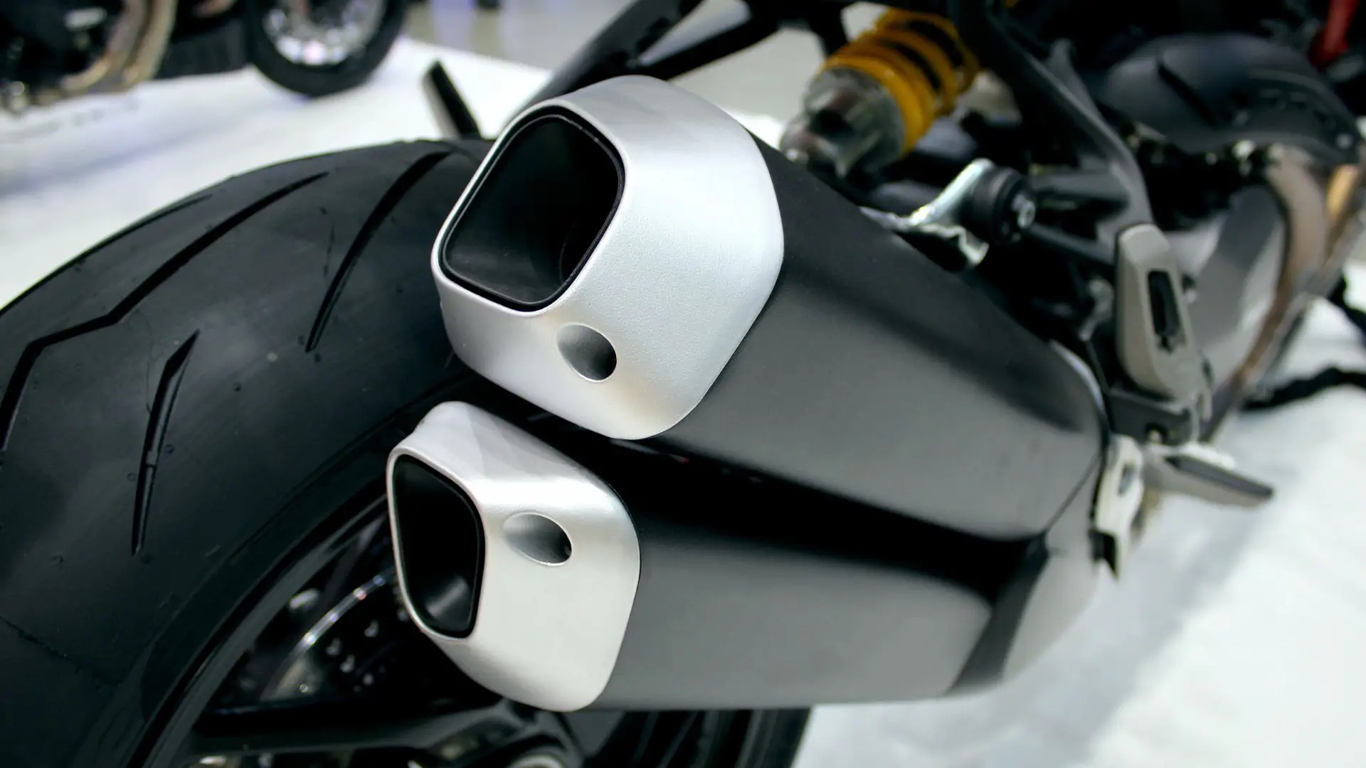 A customized motorcycle exhaust.