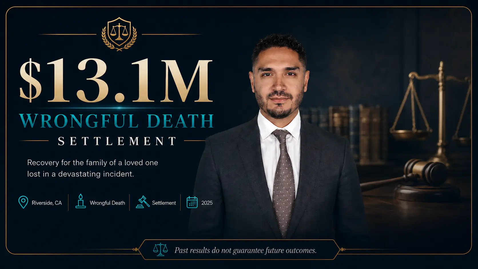 A settlement card indicating how much was won in a wrongful death case. 