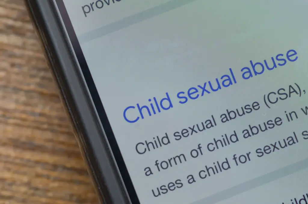 The word "child sexual abuse" being defined on a website.