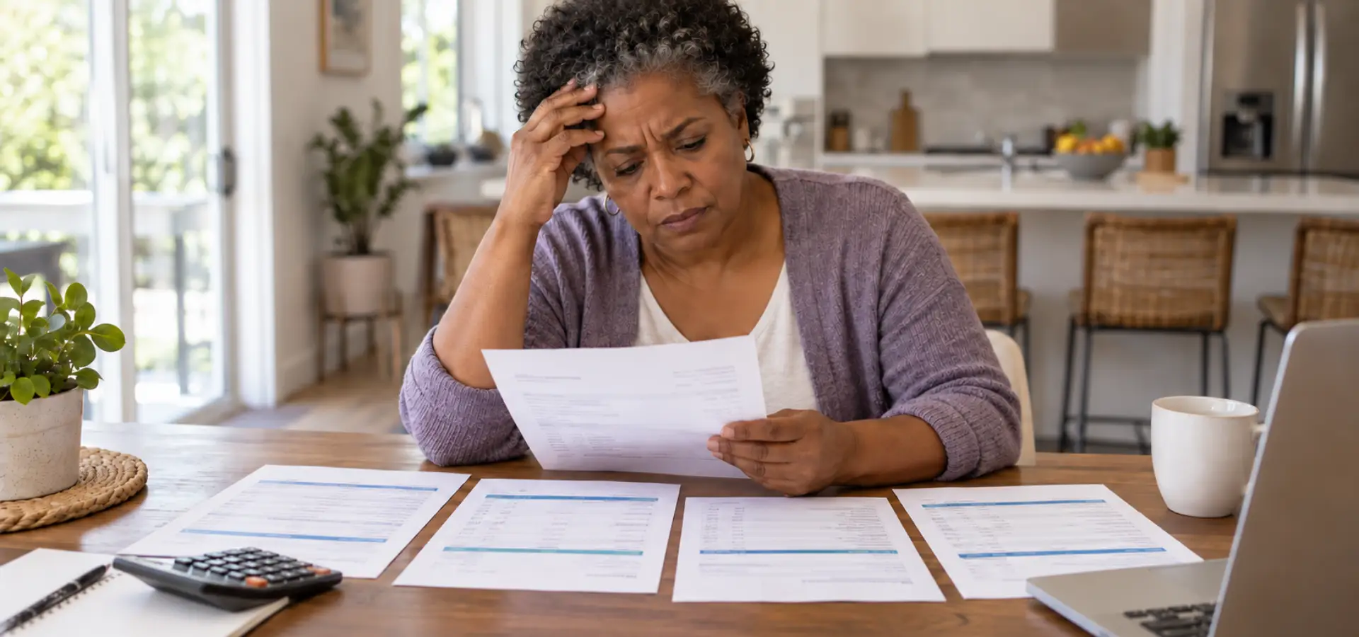 A woman looking at several different types of liens.