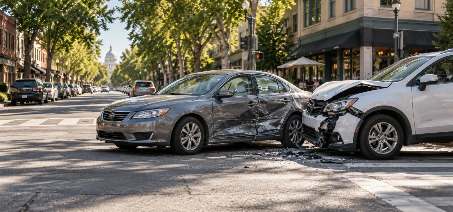 A Sacramento car accident scene.